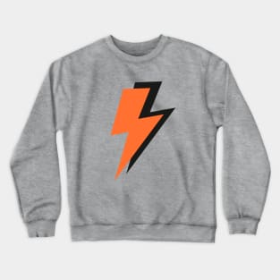 Orange and Black on Grey, Lightning Bolts Crewneck Sweatshirt